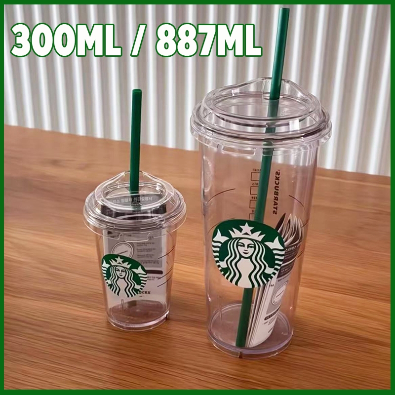 Starbucks Korea🥤แก้วใสสตาบัค แก้วพลาสติก ความจุ 300ml/ 887ml