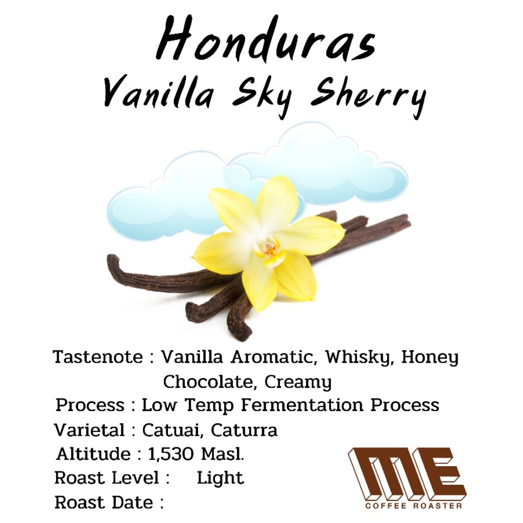 เมล็ดกาแฟ Honduras Vanilla Sky Sherry หอมหวานกลิ่น Vanilla ชัดมาก