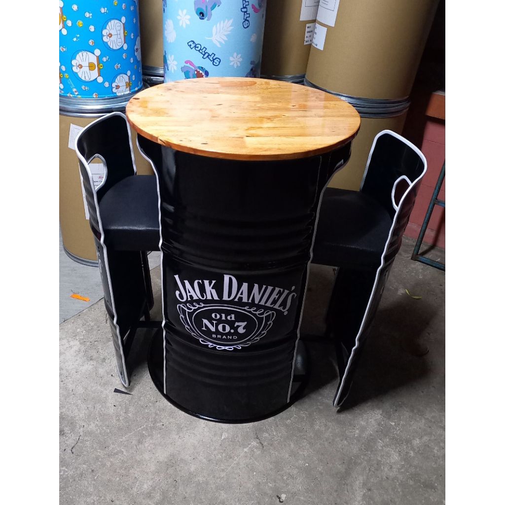 โต๊ะเก้าอี้ถังเหล็กลายJACK DANIELS - รูปที่ 3