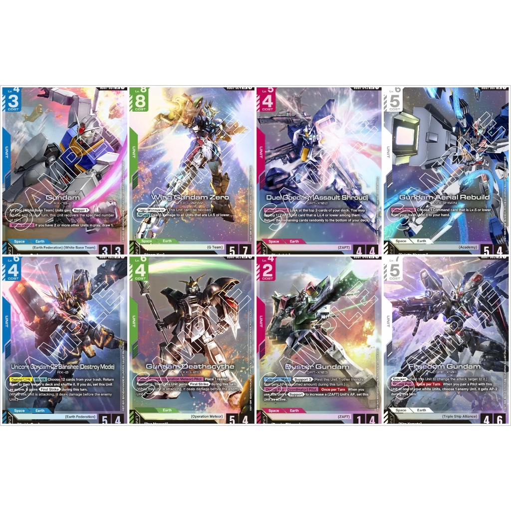 การ์ดระดับ LR Gundam Card Game [ENG]  ของแท้ จากชุด Newtype Rising ภาษาอังกฤษเลือกแบบ Gundam GCG