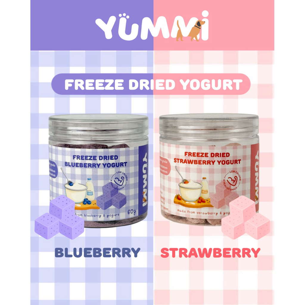 ฟรีซดราย Yummi  ขนมสุนัข ขนมแมว โยเกิร์ตฟรีซดราย 60g