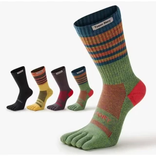 Toson Story Unisex Colorful Sports Long Five-Toe Socks Stocking Thickened Terry Lining Toe Socks for Running Marathon