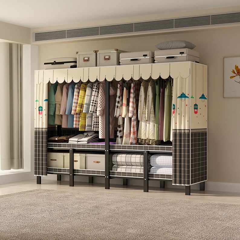 leego 30mm ตู้เสื้อผ้า ติดตั้งฟรีสามารถพับได้ตู้เสื้อผ้าบ้านห้องนอนตู้เสื้อผ้าผ้าทนทานแข็งแรง