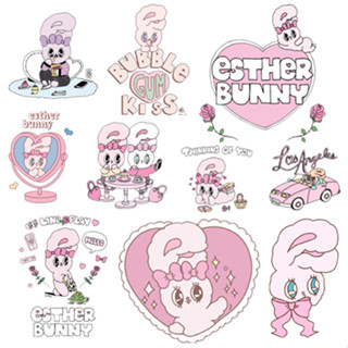 ตัวรีดการ์ตูนเอสเธอร์ Bunny กระต่ายสีชมพู🐰🐰🐰 สติกเกอร์รีดติด…