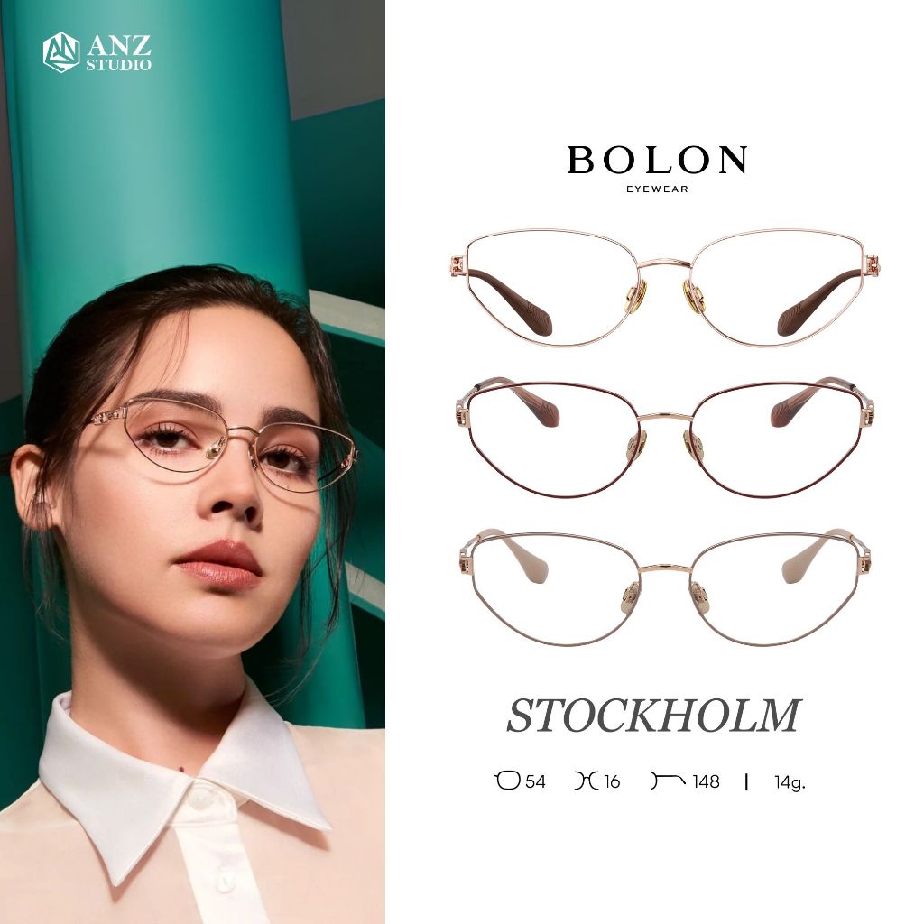 ANZ STUDIO | แว่นตา BOLON STOCKHOLM BA7050 – ทรง Butterfly สี Rose Gold ทั้ง 3 สไตล์