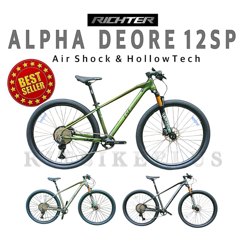 @New2025 จักรยานเสือภูเขา RICHTER รุ่น ALPHA ล้อ 29 นิ้ว ชุดเกียร์ SHIMANO DEORE 12 Speed