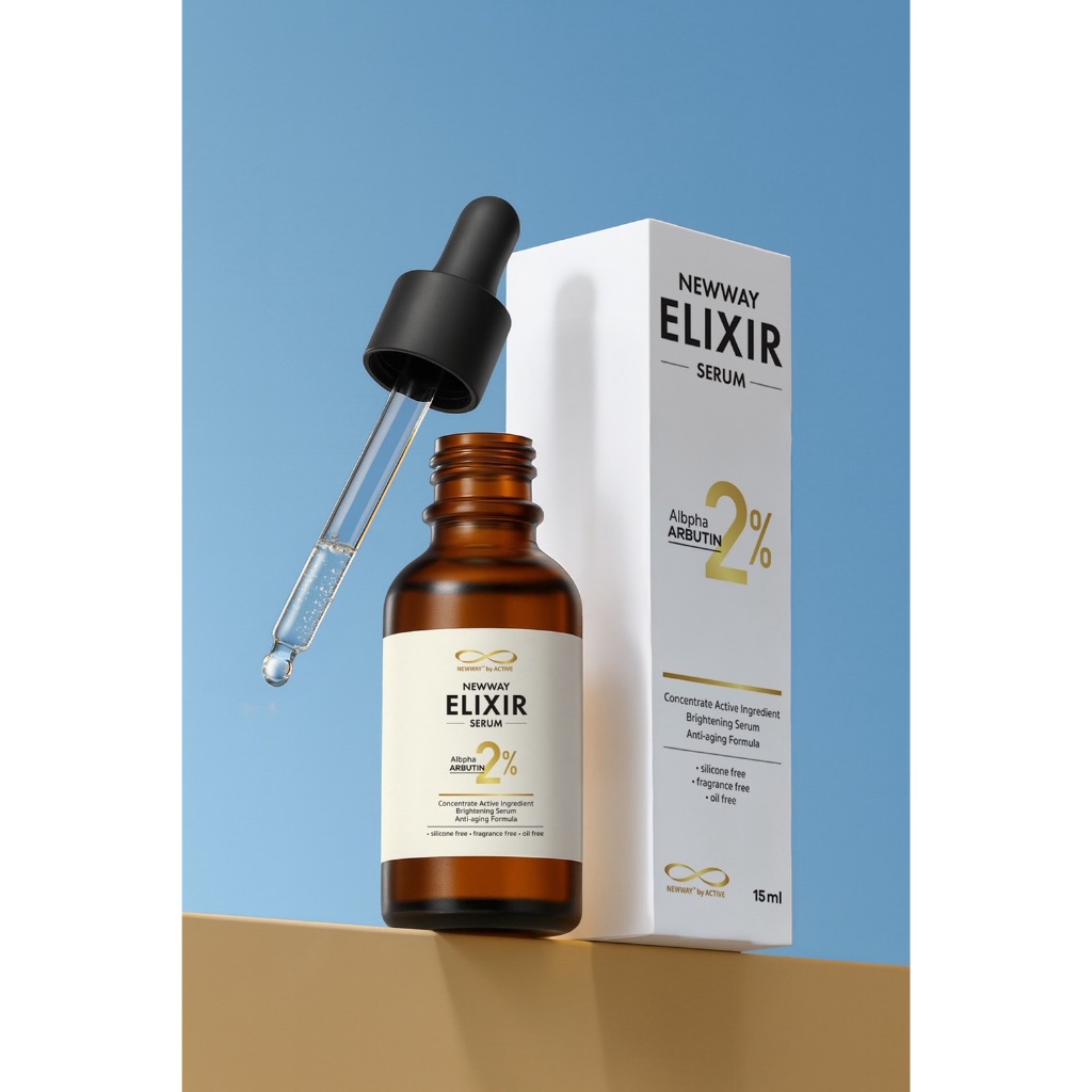 Newway ELIXIR Arbutin Serum 2% เซรั่มบำรุงผิวหน้า เลือน ฝ้า กระ จุดด่างดำ รอยสิว ผิวกระจ่างใส (15ml)