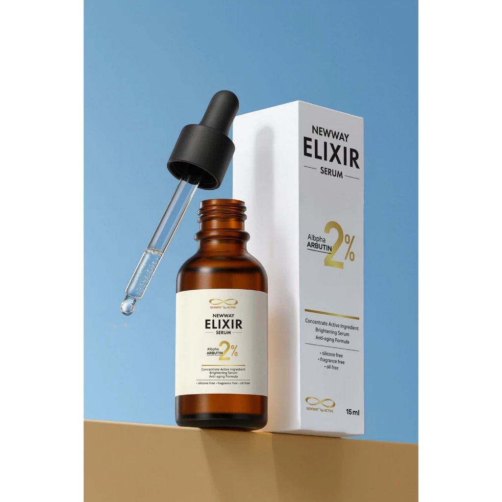 Newway ELIXIR Arbutin Serum 2% เซรั่มบำรุงผิวหน้า เลือน ฝ้า กระ จุดด่างดำ รอยสิว ผิวกระจ่างใส (15ml)