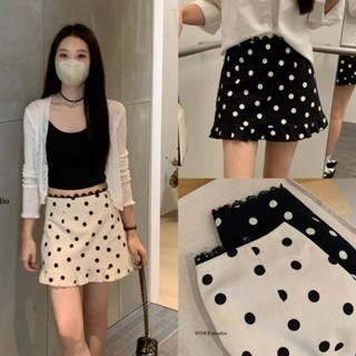 กระโปรงสั้นลายPokadotรุ่น 6608 TAG WG.WE 🇰🇷