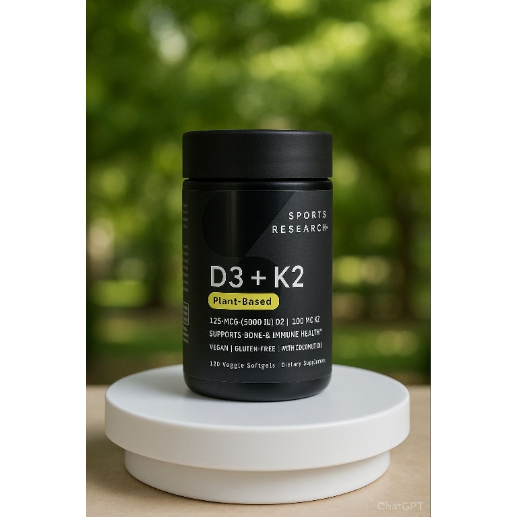 SR Sports Research Vitamin D3 + K2 with Organic Virgin Coconut oil D3K2 บำรุงกระดูก เสริมภูมิต้านทาน