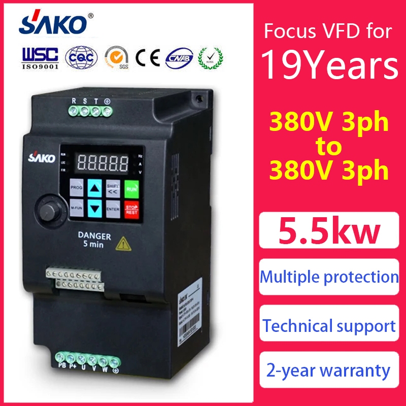 5.5KW SAKO SKI780 380V 3ph อินเวอร์เตอร์ ตัวแปรความถี่ สำหรับมอเตอร์ ควบคุม ความเร็ว Converter MINI VFD Inverter
