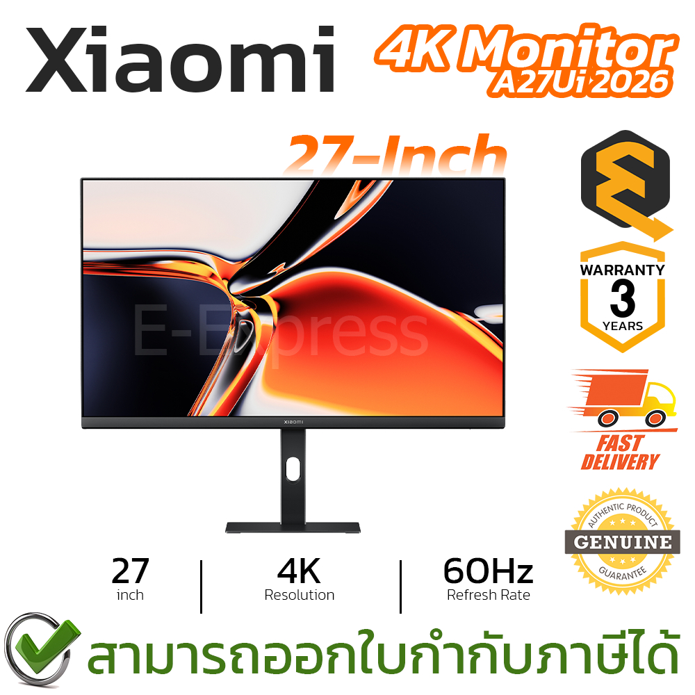 Xiaomi 4K Monitor A27Ui 2026 (66380) จอคอมพิวเตอร์ 4K 27นิ้ว ของแท้ ประกันศูนย์ 3ปี