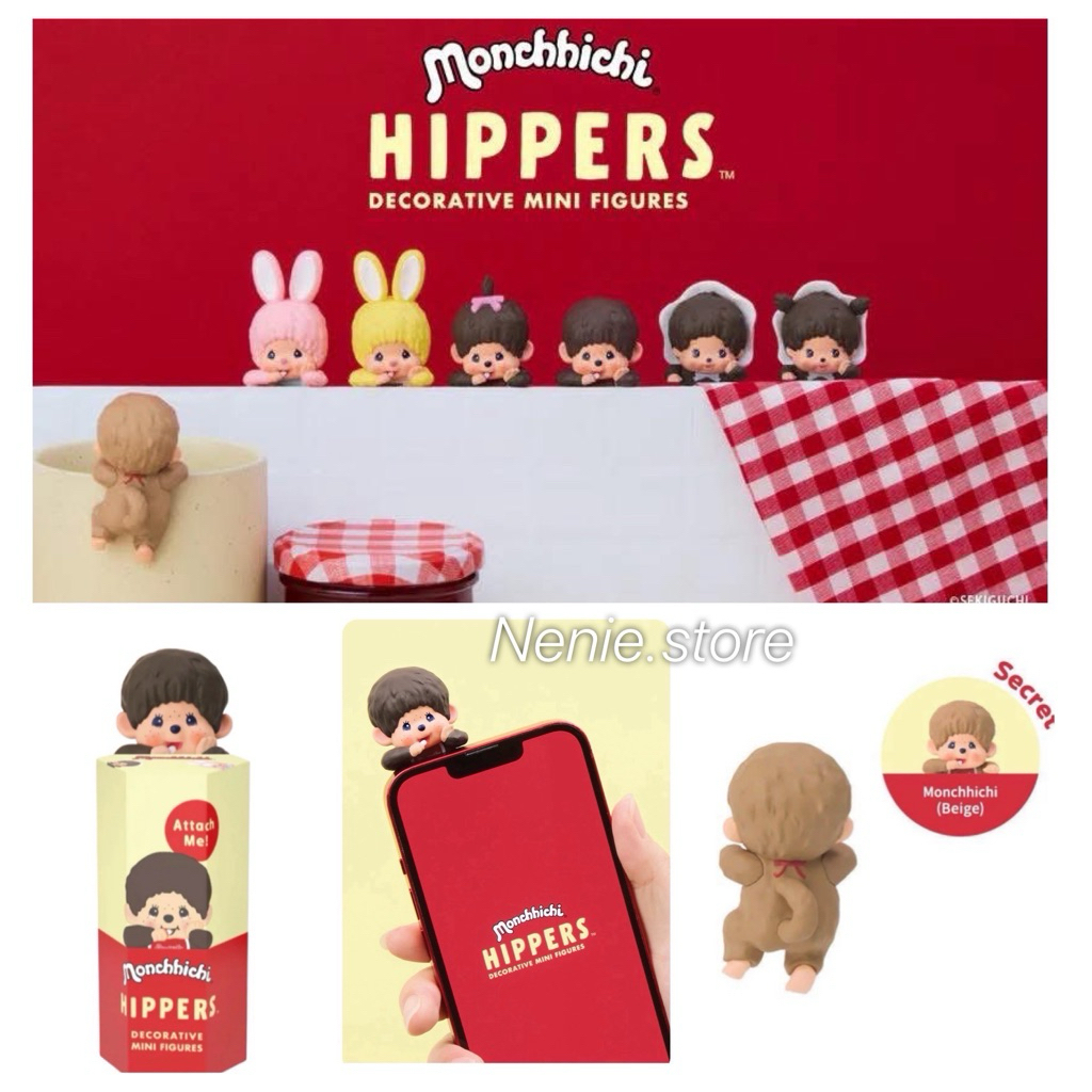 🔥พร้อมส่ง🔥ถูกที่สุด!!🇯🇵Monchhichi hippers🇯🇵กล่องสุ่ม ตัวติดโทรศัพท์ ของแท้ จากญี่ปุ่น💯
