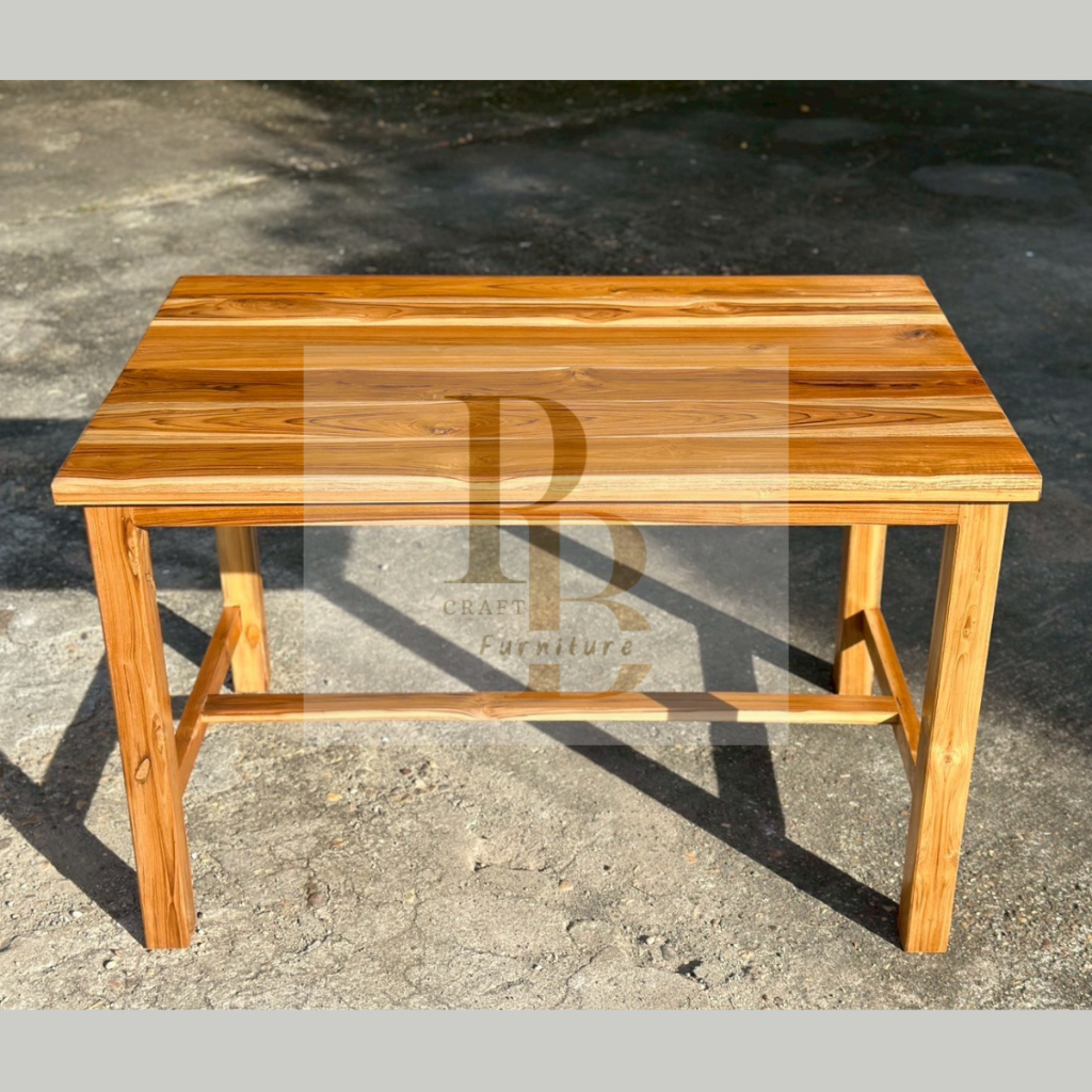โต๊ะอาหาร & ประชุม โต๊ะไม้สัก ขนาด 80 x 120 cm. สูง 75 cm. เฟอร์นิเจอร์ไม้สัก