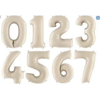 ลูกโป่ง ตัวเลข0-9ขนาด32นิ้ว สีครีม,สีขาว,สีดำ,สีเงิน,สีทองสําหรับตกแต่งปาร์ตี้วันเกิด พร้อมส่งจากไทย