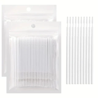 แปรงไมโคร Applicator ผ้าฝ้ายพลาสติกสําหรับปัดขนคิ้ว มม. 100 ชิ้น