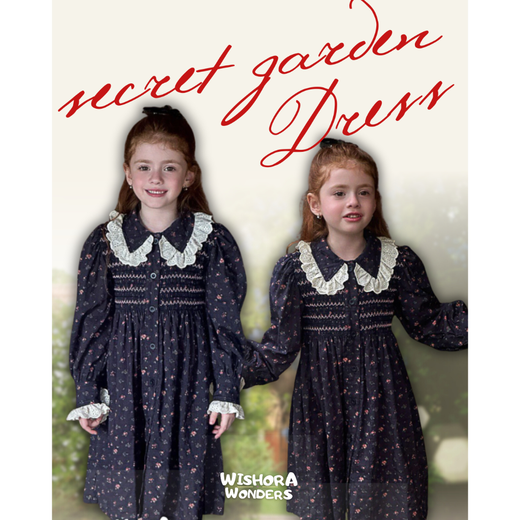 WISHORA WONDERS AW Autumn  DLD24032 secret garden dress เสื้อผ้าเด็กผู้หญิง ชุดเเดรสเจ้าหญิง สไตล์วิ