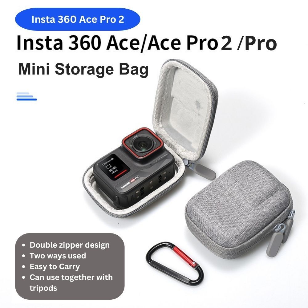 กระเป๋า ขนาดเล็กเก็บกล้อง Insta360 Ace Pro 2 / Ace Pro Mini Portable Storage Bag กระเป๋าซิปรูด 2ทาง