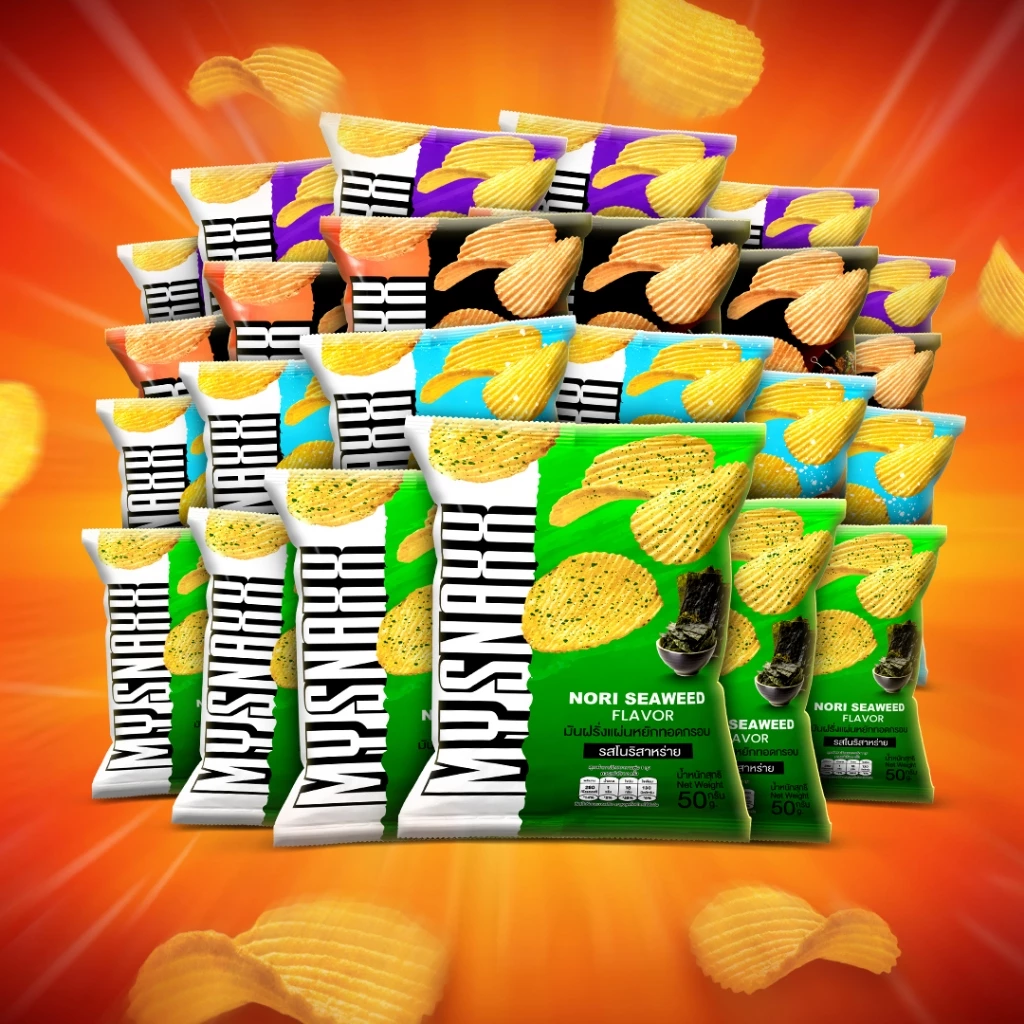 MY SNAXX [คละรส 24ซอง] มาย สแน็คซ์ มันฝรั่งแผ่นหยัก 50g