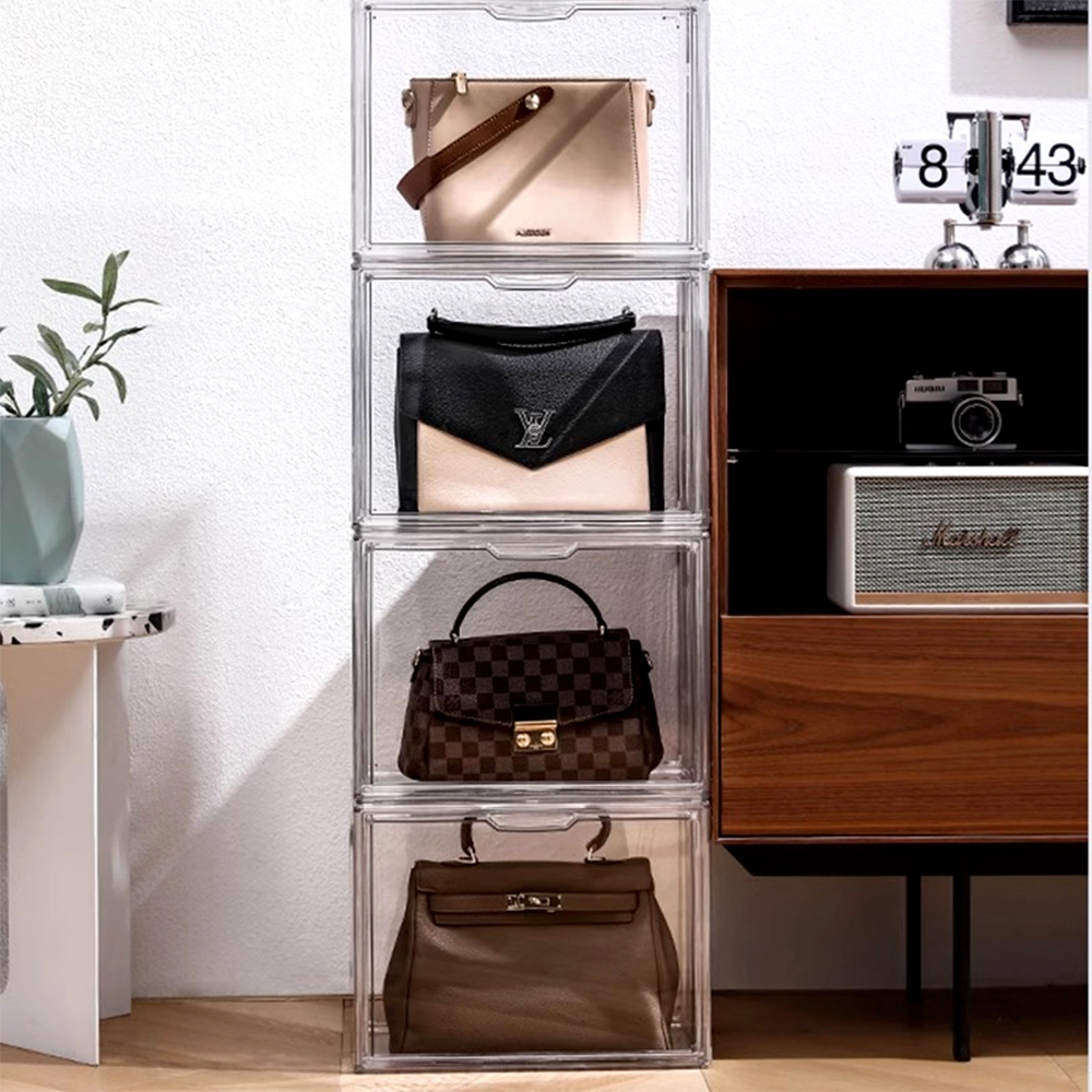 กล่องเก็บของแบบใส กล่องใส่กระเป๋า กล่องใส่หนังสือ ความจุขนาดใหญ่ ของแต่งห้อง วัสดุอะคริลิก มีหลายขนาด ประตูแม่เหล็ก - รูปที่ 5