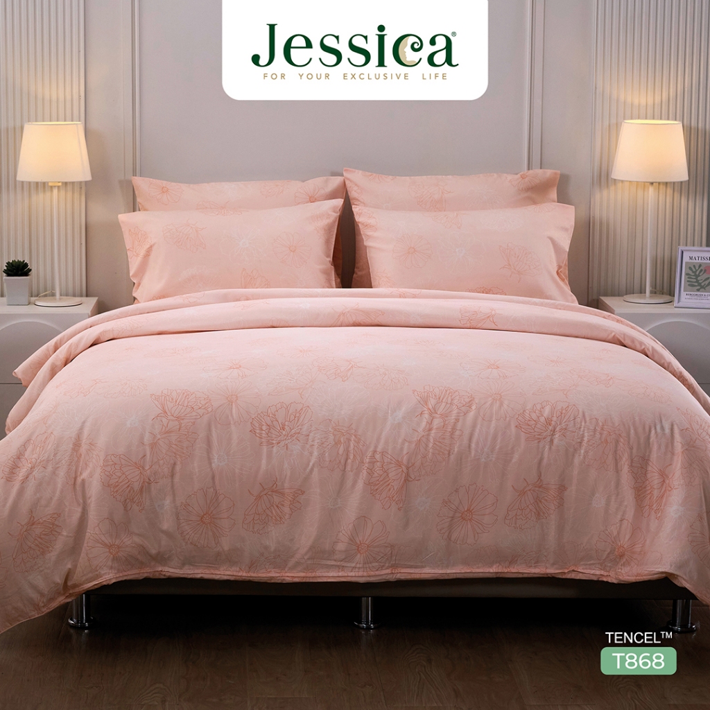 Jessica Tencel T868 พิมพ์ลาย เจสสิก้า ชุดเครื่องนอน ผ้าปูที่นอน ผ้านวม ลวดลายโดดเด่น ให้สัมผัสที่นุ่มลื่นดุจแพรไหม
