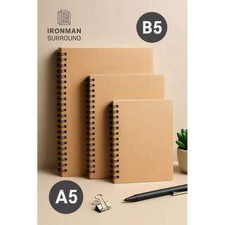 สมุดสันห่วง ปกดำ ปกน้ำตาล A5 B5 มีเส้น ตาราง เส้นกริด สมุดบันทึก สมุดจด เส้นกราฟ สมุดโน๊ต เลคเชอร์ ไดอารี่ ถนอมสายตา DIY