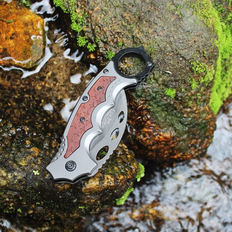 มีดพกพา อุปกรณ์เดินป่า ตั้งแค้มป์ มีดเดินป่า ทรงคารัมบิดFA42 ไลเนอร์ล๊อค pub30 - รูปที่ 6