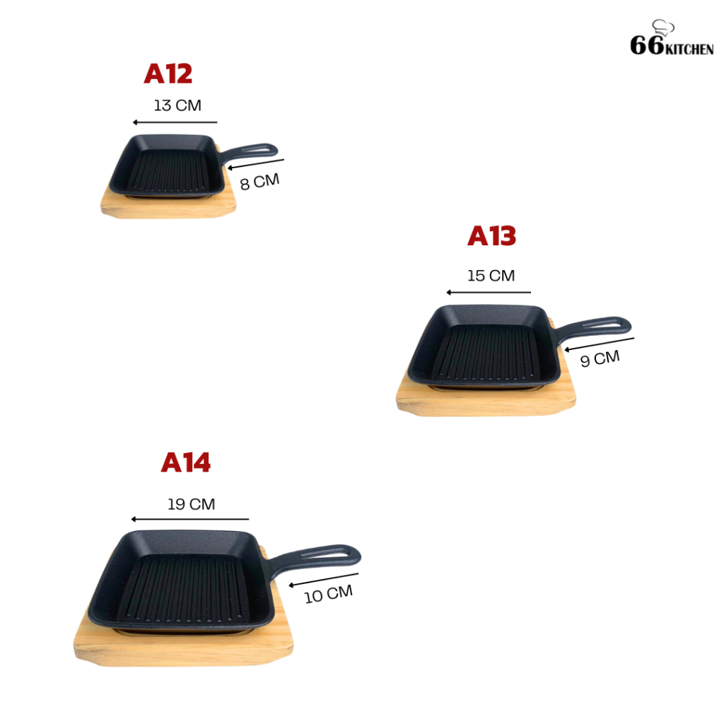 (พร้อมส่ง)กระทะร้อนปิ้งย่าง+ถาดไม้ หม้อร้อนขนาดเล็ก มีหลายไซส์ วัสดุหินเหล็กหล่อ มีน้ำหนัก - รูปที่ 2