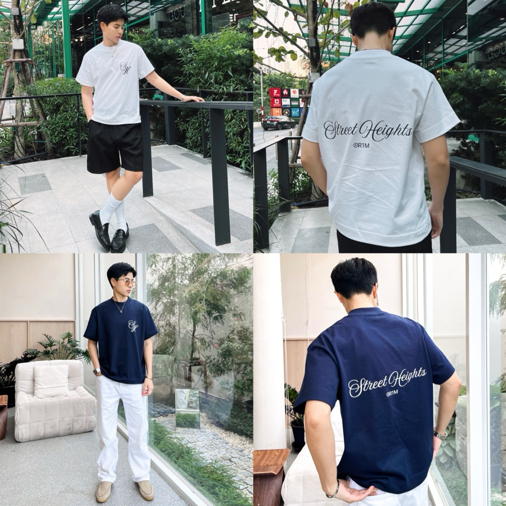 เสื้อยืด Boxy fit logo SH ทรงครอป ผู้ชาย Clothing