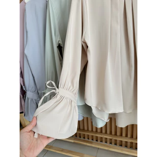 เสื้อ BM 778 แขนระบายแต่งโบว์ ผ้าใส่สบาย
