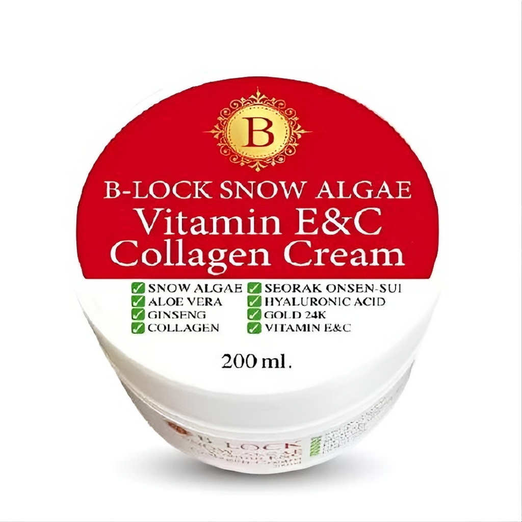 บีลอค ครีมคอลลาเจน ( 200 ml.) สโนว์ แอลจี้ วิตามิน อี&ซี B-Lock Collagen Cream