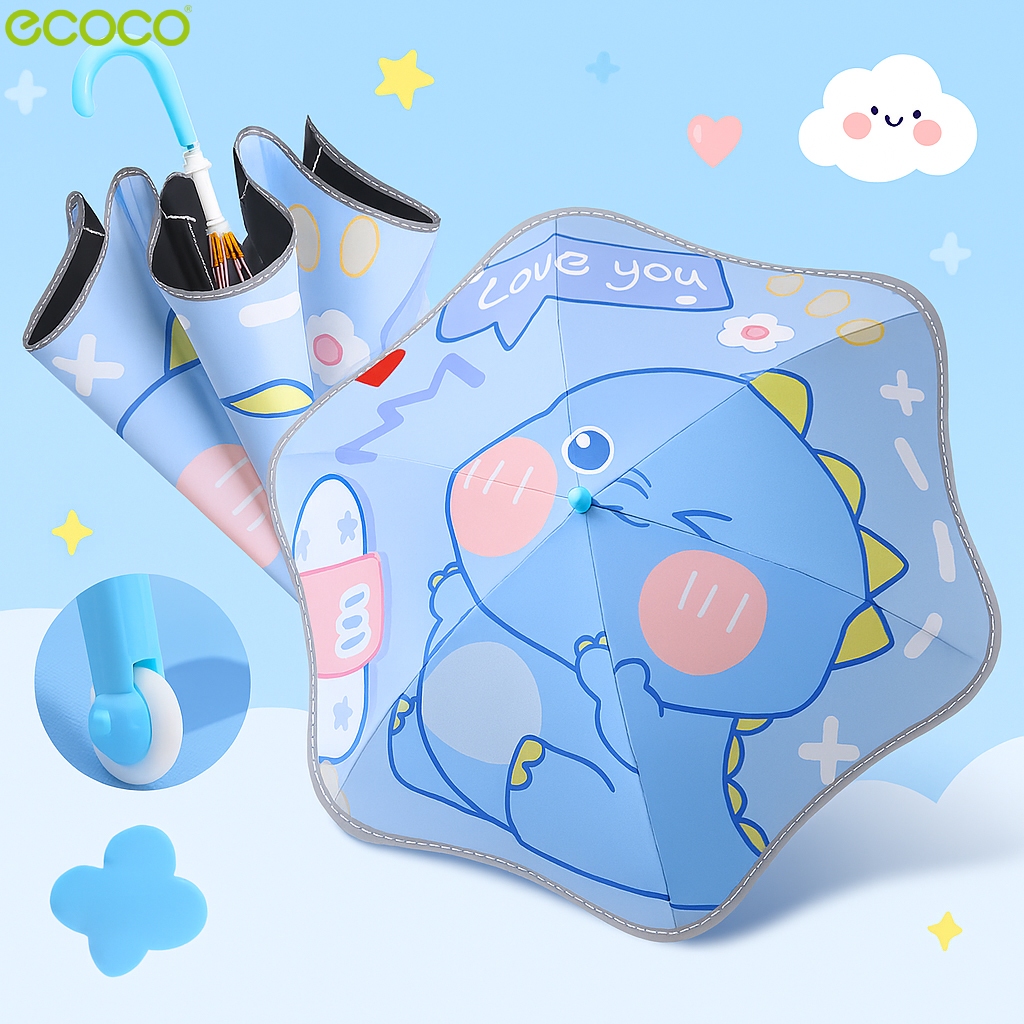 Ecoco ร่มเด็กพกพา กันเเดด กัน UV+ กันน้ำ แถบสะท้อนแสง น้ำหนักเบา แข็งแรง ทนทาน พกพาสะดวก