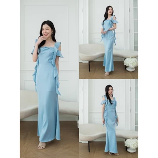 ชุดอออกงาน ชุดเพื่อนเจ้าสาว koolykool(พร้อมส่ง S-2XL) เดรสสายเกลียว4สาย AF00