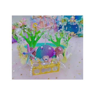 🌈มงกุฏปะการังเจ้าหญิงแห่งท้องทะเลประดับด้วยหอยนานาชนิด