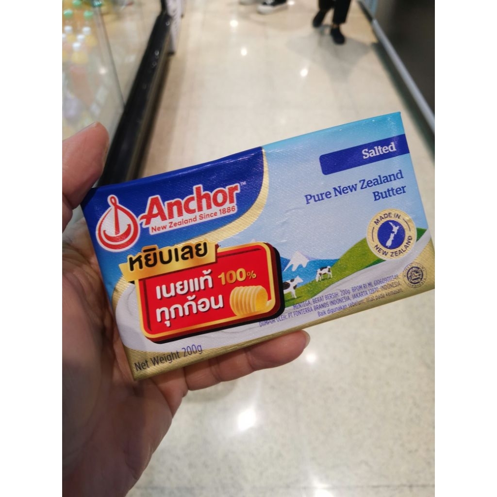 ecook เนย แองเคอร์ ชนิดก้อน รสเค็ม รสจืด​ และ​ เนยผสม​ anchor butter salted unsalted​ 200g