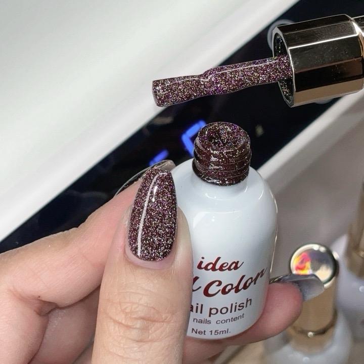 ราคาต่อขวด Idea Gel สีแฟลน้ำตาลชดาร์กช็อกโกแลต แต่งเล็บ