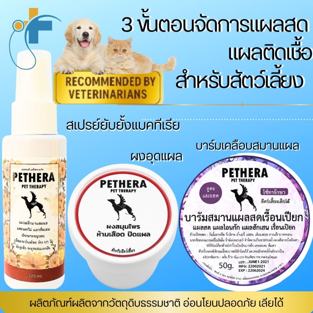 Must Have ต้องมีติดบ้าน!! ชุดจัดการแผลสดครบเซ็ต สเปรย์ยับยั้งแบคทีเรีย+ผงอุดแผล+บาร์มสมานแผล สำหรับส
