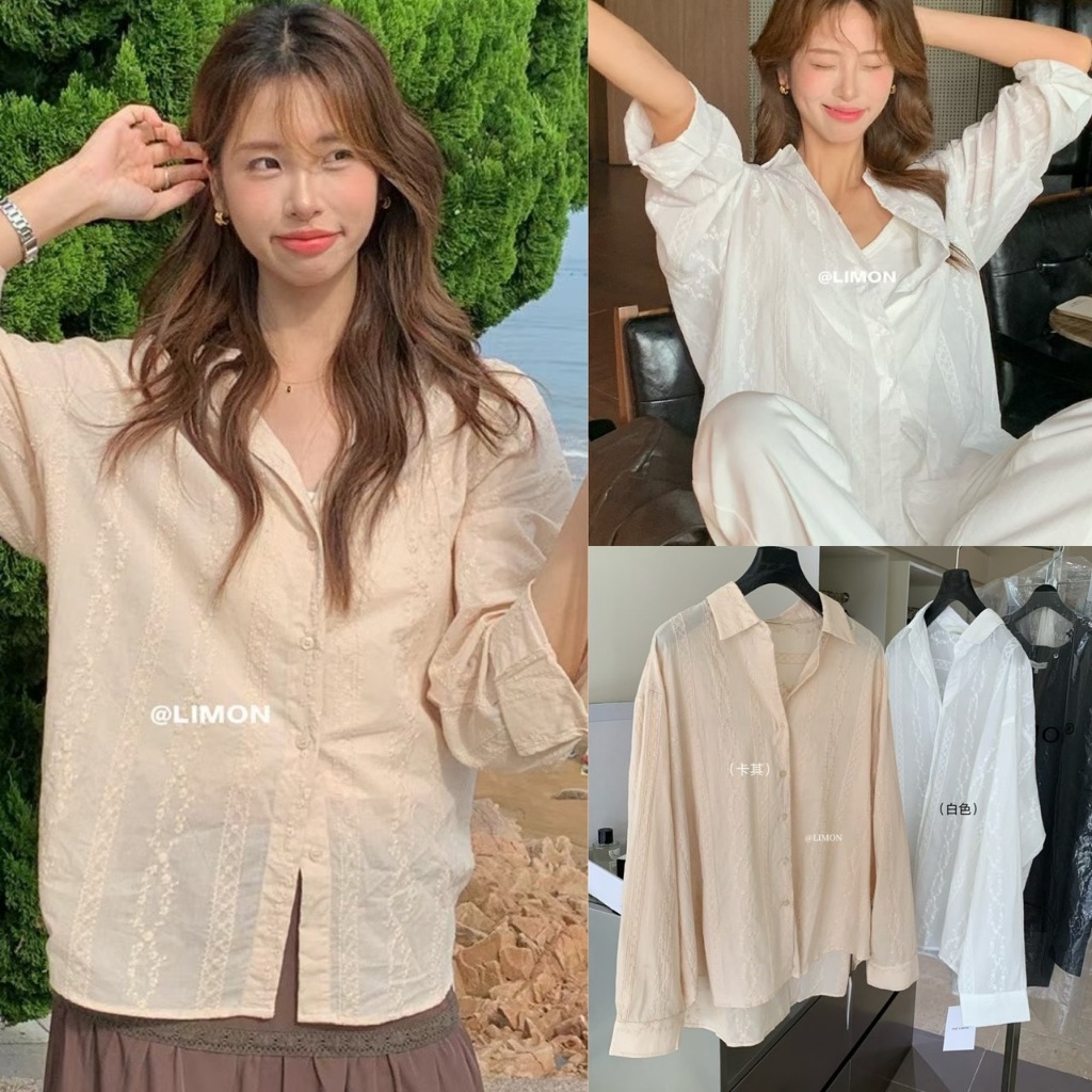 🧡🧵 🇰🇷 LM9023 เสื้อเชิ้ต ผ้าดี มีลายเทกเจอร์ที่เสื้อค่ะ งานสวยมากๆ  ผ้านิ่ม ไม่คันนะคะ  แฟชั่นเกาหลี TAG YJIA 🧵🧡