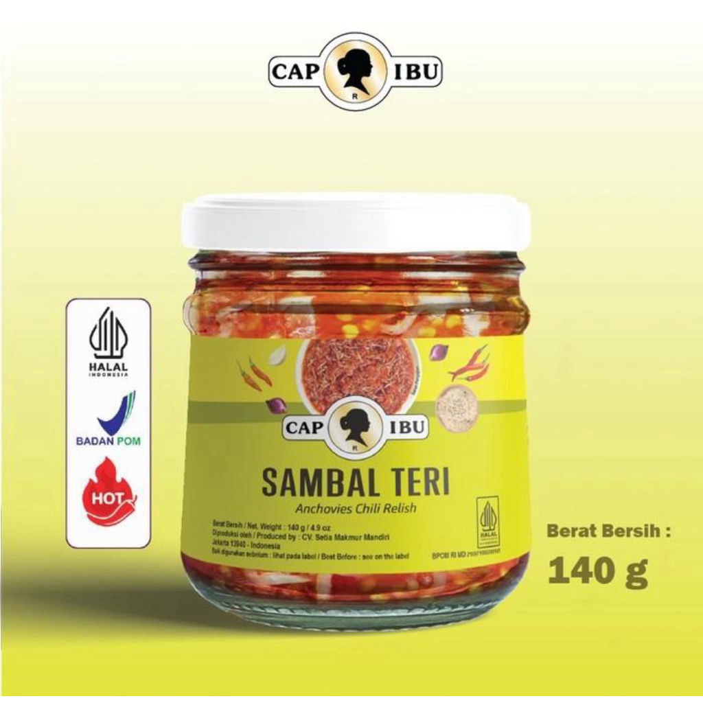 Indonesia Sambal Teri Cap Ibu Jar 140 grams / Anchovies Chili Relish