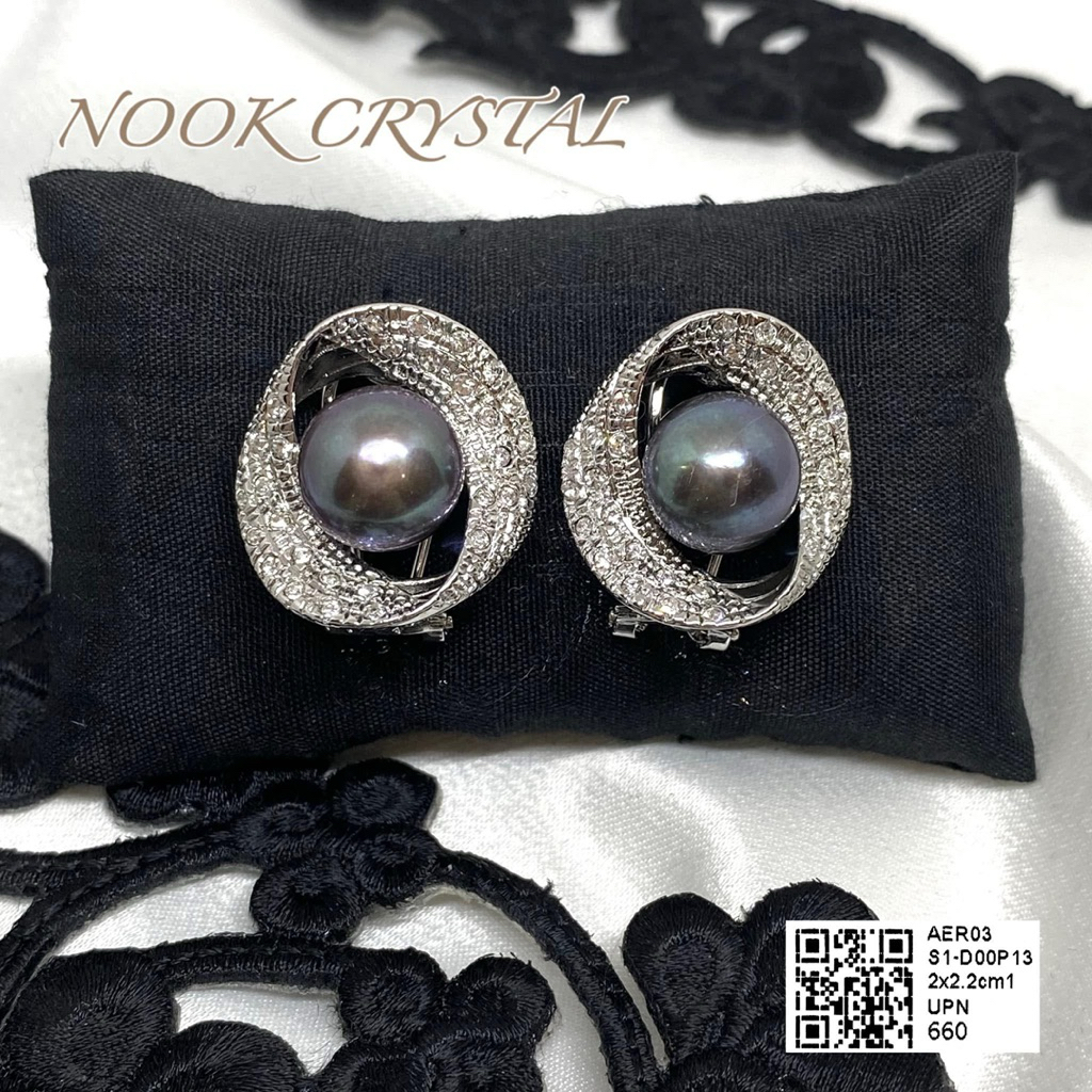 NOOK CRYSTAL ต่างหูไข่มุกแท้ ต่างหูมุก ต่างหูหรูหรา ต่างหูออกงาน