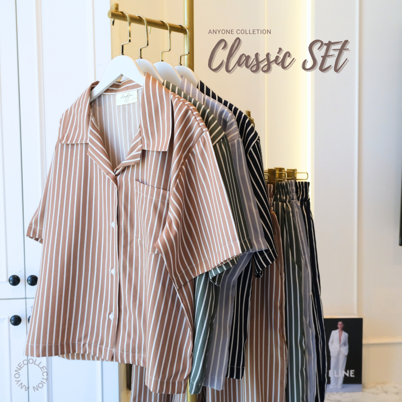 ชุดเซ็ทเสื้อ+กางเกง ✨𝐓𝐡𝐞 𝐂𝐥𝐚𝐬𝐬𝐢𝐜✨ คอลเล็กชั่นล่าสุด หรูหราทั้งชุด มี2ไซส์ให้เลือก #พร้อมส่งนะคะ