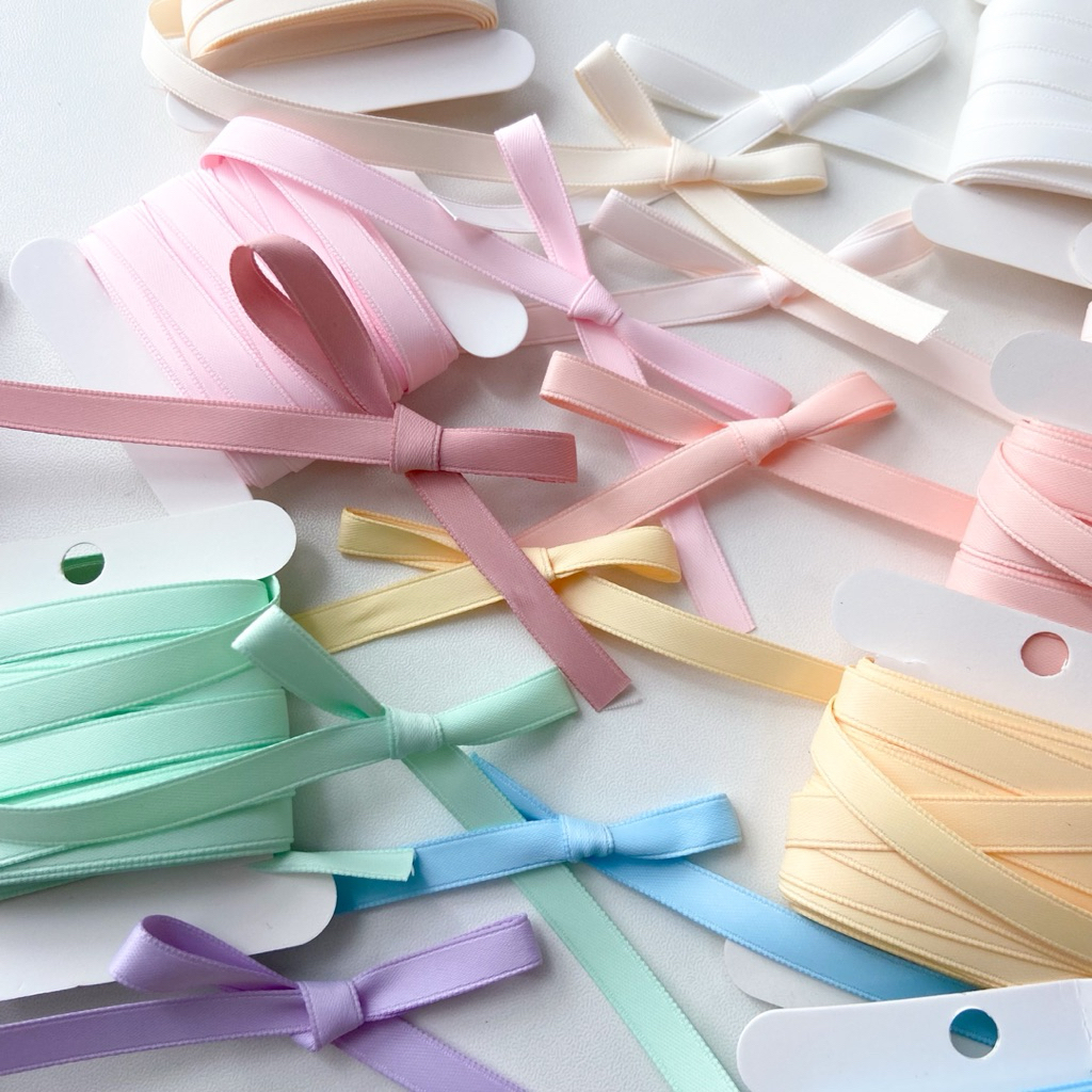 ♡  พร้อมส่ง | (5 หลา) 1/2 Matt Ribbon โบว์ ริบบิ้น แมต ขนาด 6 mm / 0.6 cm