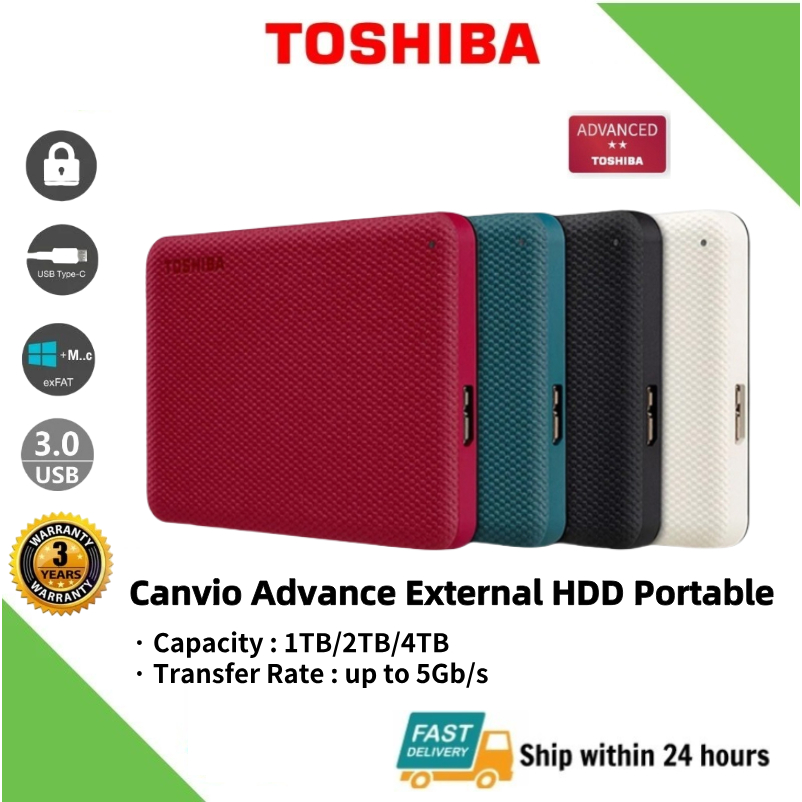 1TB/2TB/4TB Toshiba Canvio Advance HDD 2.5'' Portable hard drives External Hard Disk USB3.0