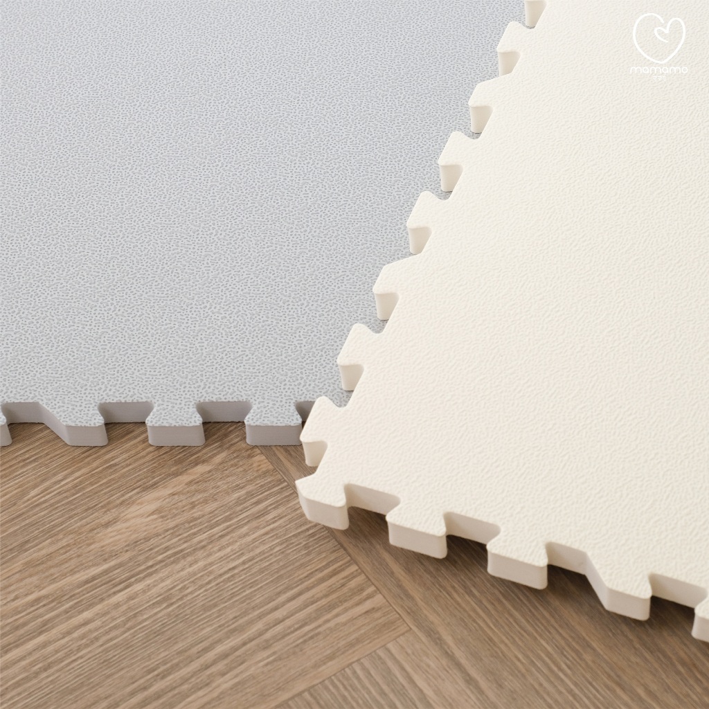Mamamo แผ่นรองคลาน จิ๊กซอว์ แผ่นรองคลาน เกรดพรีเมี่ยม หนาพิเศษ 2 cm. แผ่นใหญ่ พร้อมขอบปิด สีครีม สีเทา พร้อมส่ง - รูปที่ 2