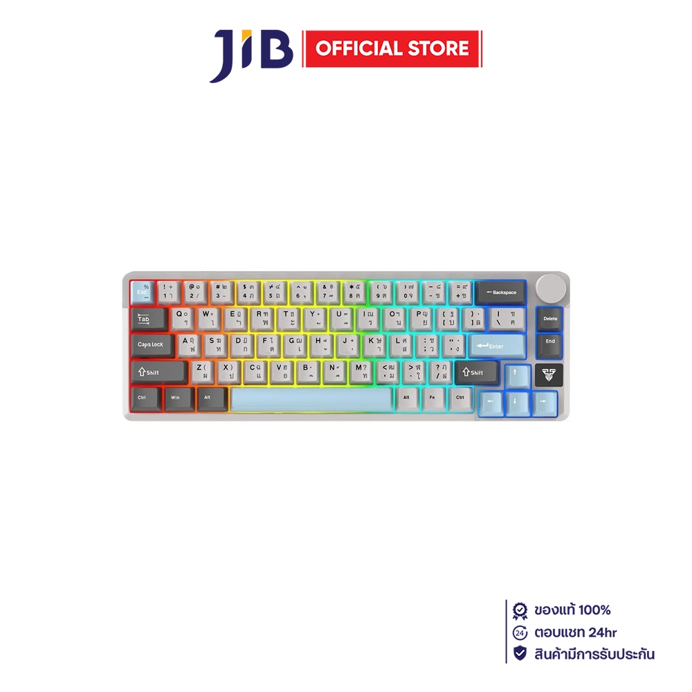 WIRELESS KEYBOARD (คีย์บอร์ดไร้สาย) FANTECH ATOM PRO66 MK919  RGB EN/TH - GRAY