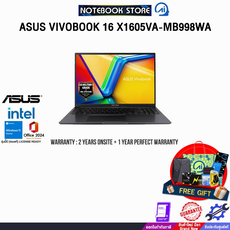ASUS VIVOBOOK 16 X1605VA-MB998WA/i9-13900H/ประกัน2YearsOnsite+ 1YearPerfectWarranty/BY NOTEBOOK STOR