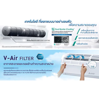 MITSUBISHI เครื่องปรับอากาศ MR.SLIM ขนาด 9200-18000 BTU ระบบ Inverter กรอง PM 2.5 รุ่น MSY-KAVF Air Conditioner แอร์