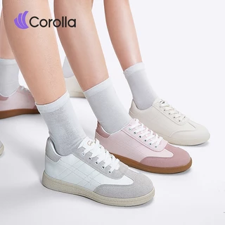Corolla Shoes รองเท้าแฟชั่นผู้หญิง ทรงลำลอง ดูดซับแรงกระแทก ต้านเชื้อแบคทีเรีย หนังพียู กันละอองน้ำ