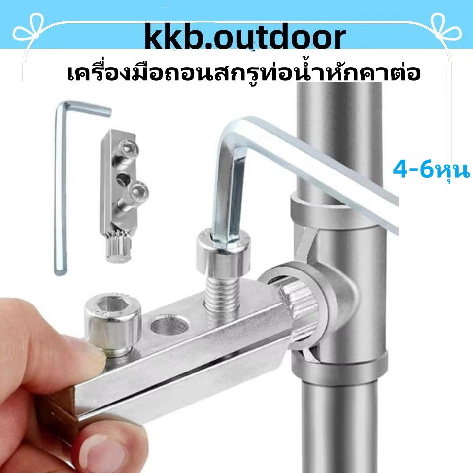 เครื่องมือถอนสกรูท่อน้ำหักคาต่อ ชุดแก้สกรูหัก ลื่น สนิม แก้ท่อแตกใน Faucet Stripped Screw Extractor 4-6หุน