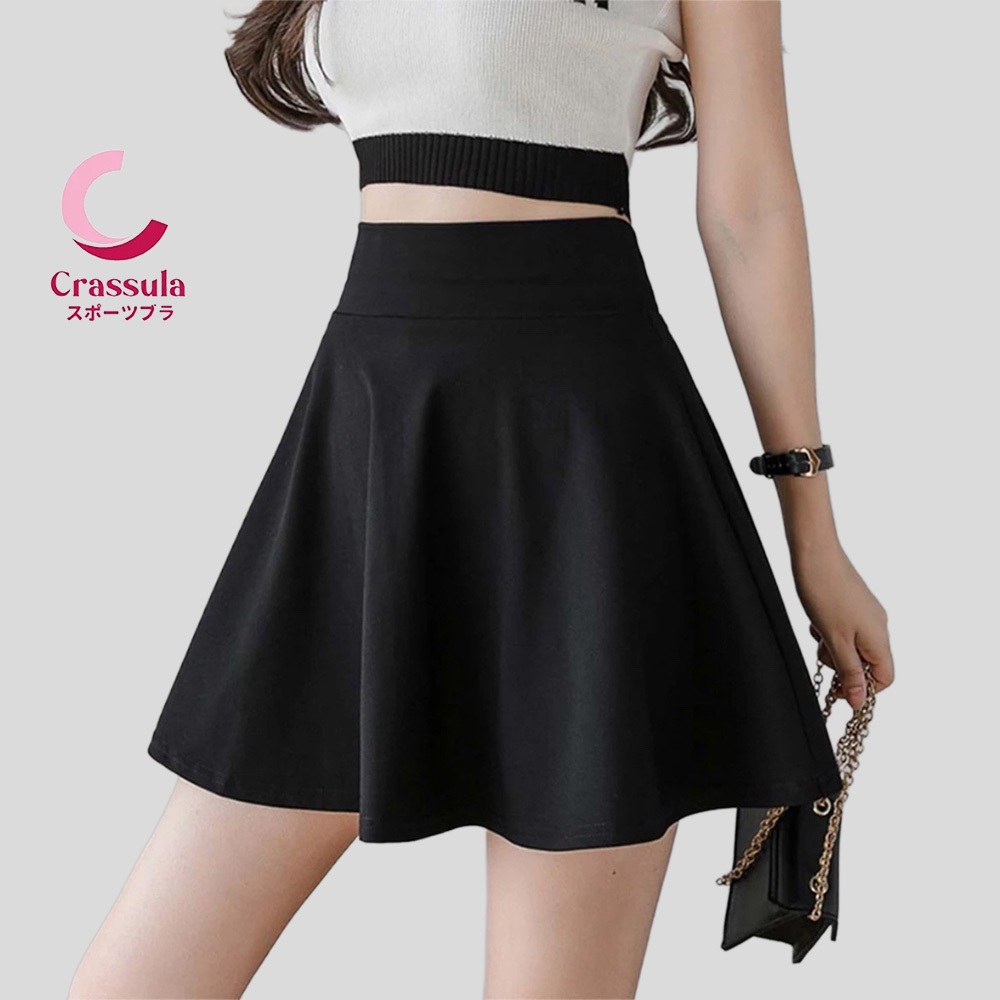 Crassula แท้ กระโปรงเอวสูง กระโปรงทรงพลีทสั้น พรางสะโพก สไตล์เกาหลี